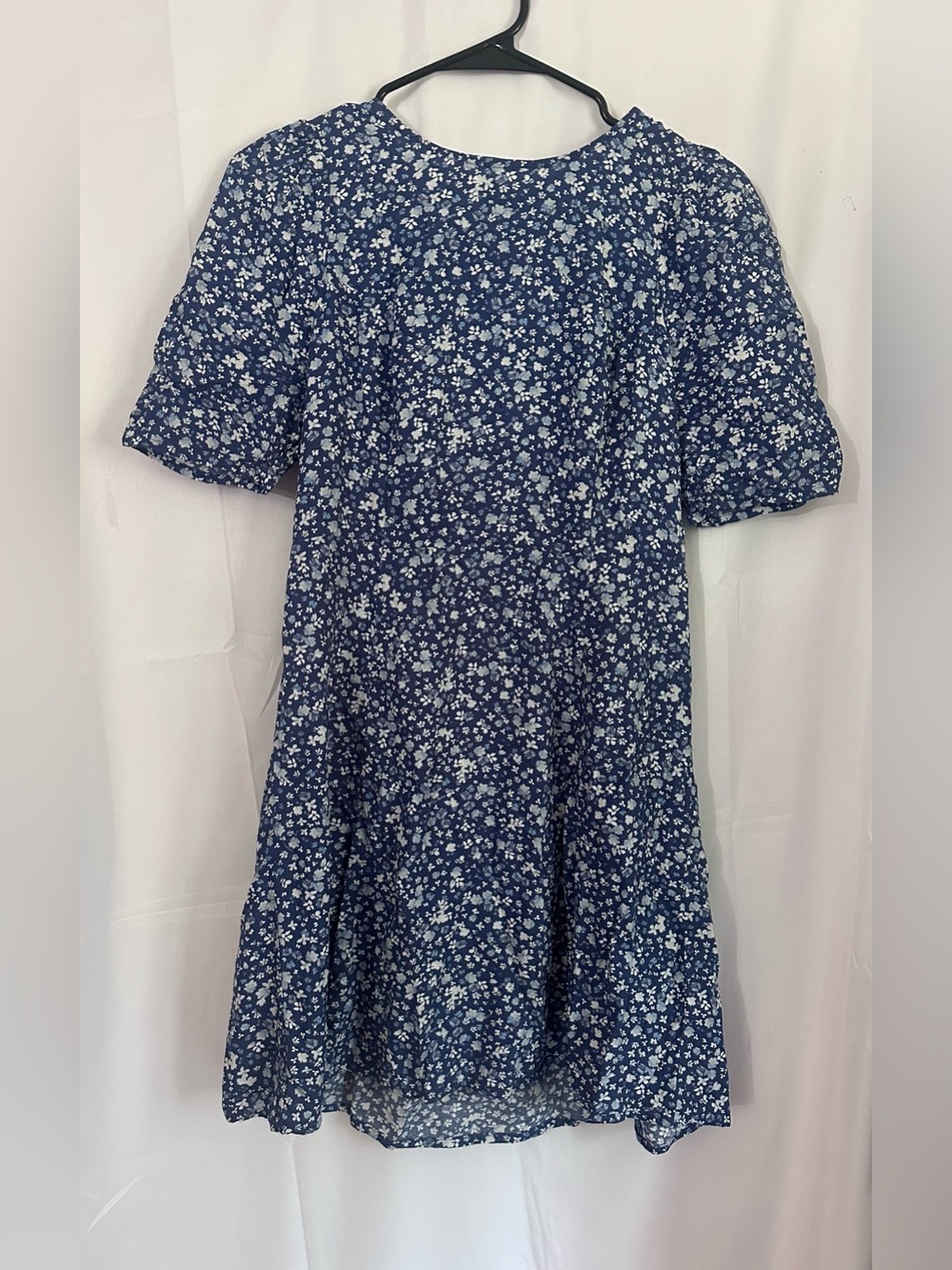 Old Navy Navy Blue Floral Puff-Sleeve Midi Dress